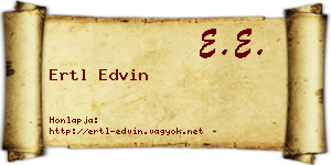 Ertl Edvin névjegykártya
